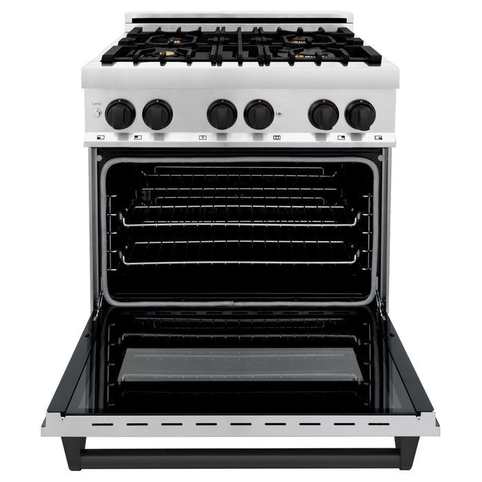 ZLINE 30" Autograph Dual Fuel Range, Stainless Steel, RAZ-30-MB