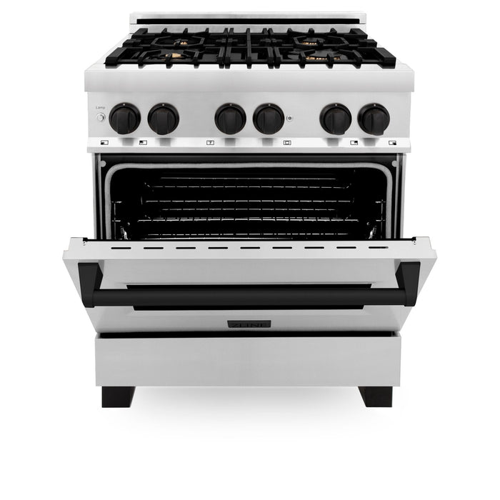ZLINE 30" Autograph Dual Fuel Range, Stainless Steel, RAZ-30-MB