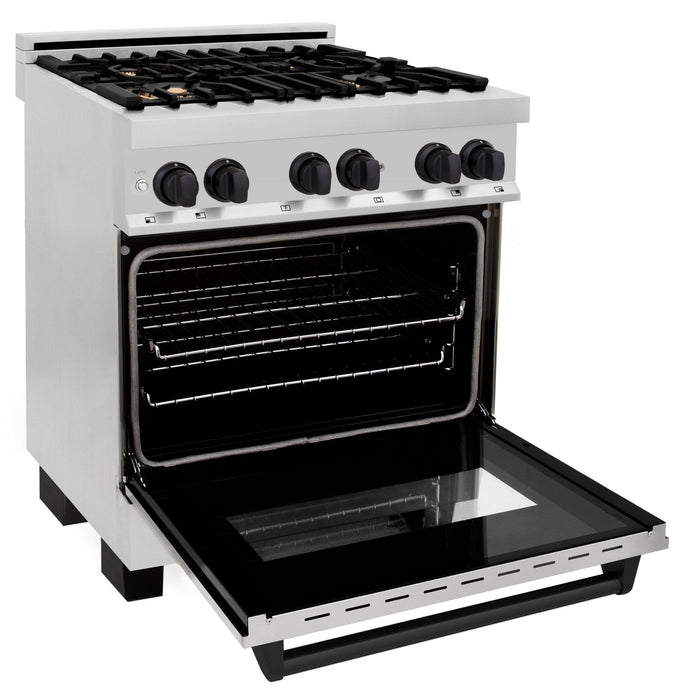 ZLINE 30" Autograph Dual Fuel Range, Stainless Steel, RAZ-30-MB
