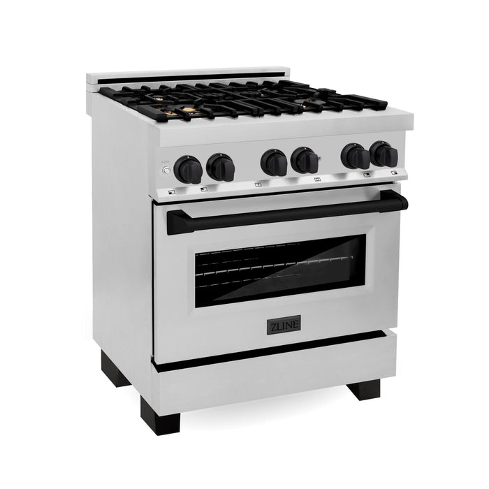ZLINE 30" Autograph Dual Fuel Range, Stainless Steel, RAZ-30-MB