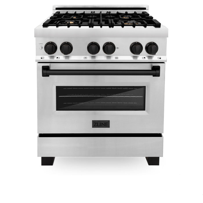 ZLINE 30" Autograph Dual Fuel Range, Stainless Steel, RAZ-30-MB