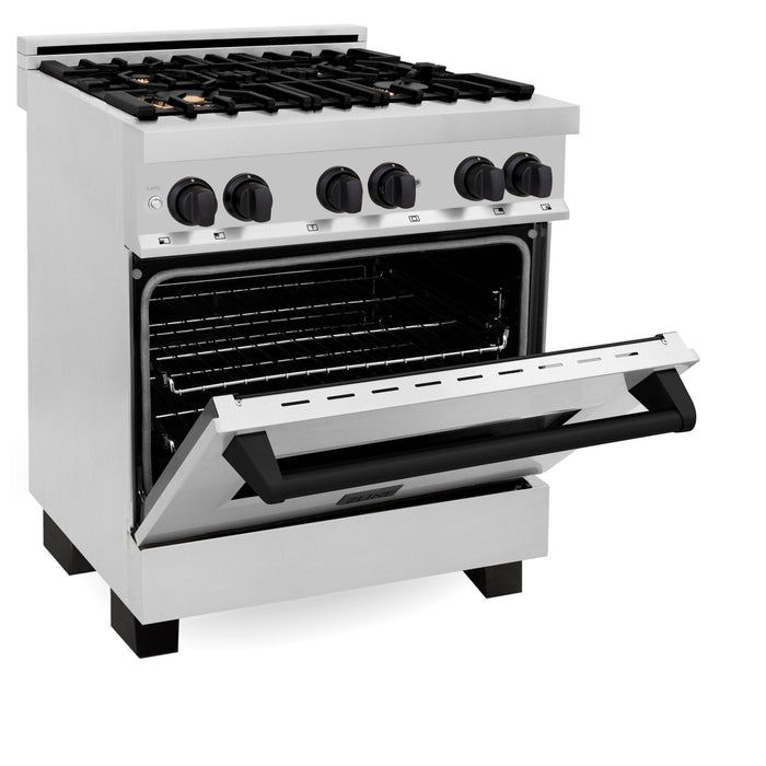 ZLINE 30" Autograph Dual Fuel Range, Stainless Steel, RAZ-30-MB