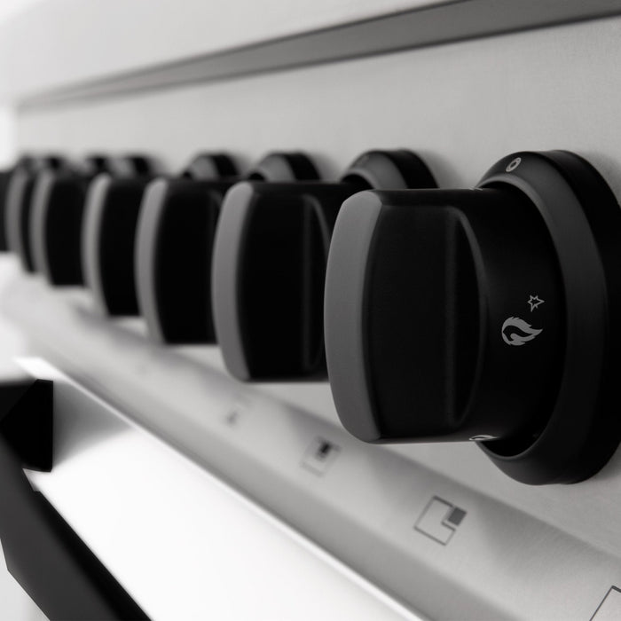 ZLINE 30" Autograph Dual Fuel Range, White Door, RAZ-WM-30-MB