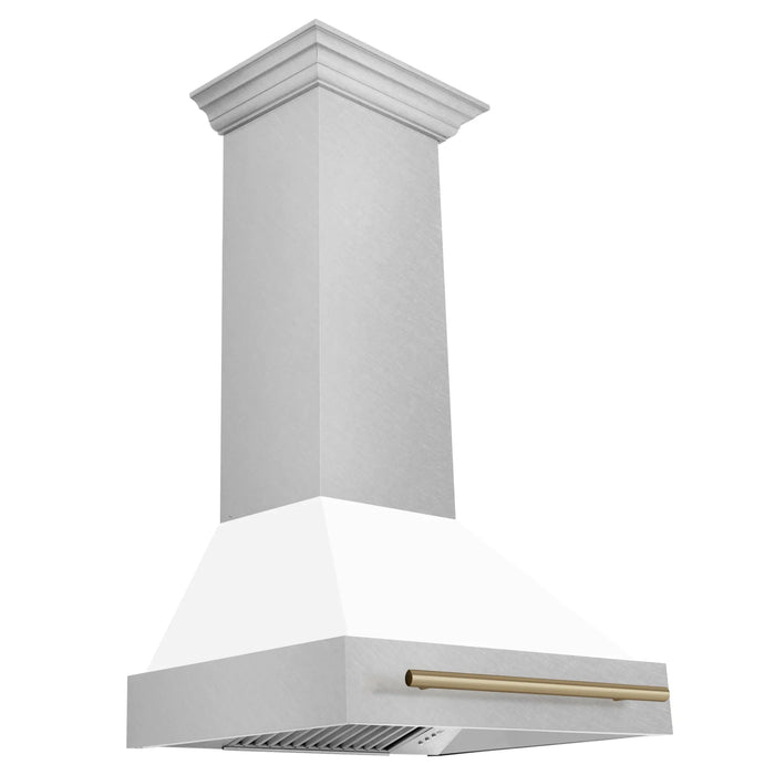 ZLINE 30" Autograph DuraSnow White Range Hood 8654SNZ-WM30-CB