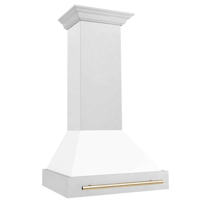 ZLINE 30" Autograph DuraSnow White Range Hood 8654SNZ-WM30-G