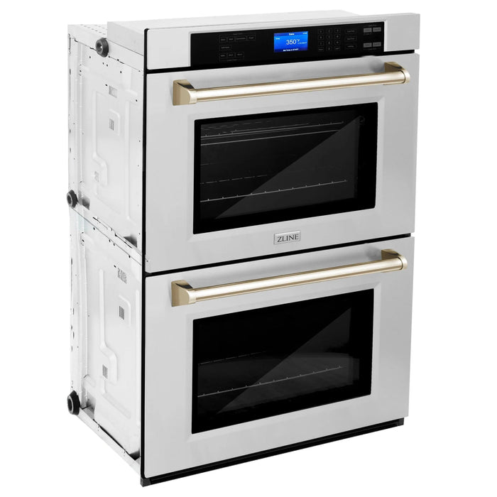 ZLINE 30" Autograph Edition Double Wall Oven with Self Clean and True Convection in Stainless Steel AWDZ-30-G