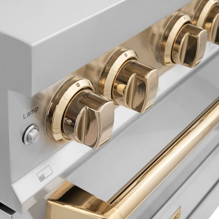 ZLINE 30" Autograph Edition, Dual Fuel Range, Gold Accents, RAZ-30-G