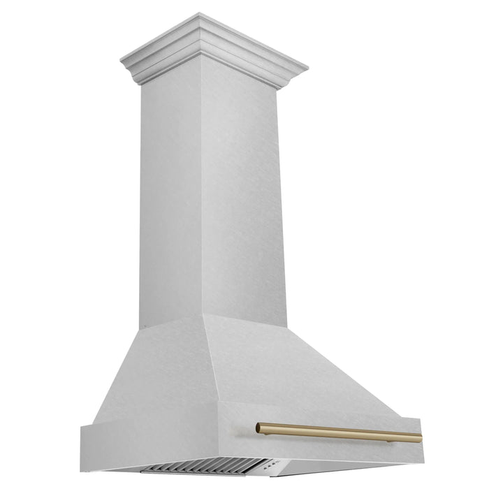 ZLINE 30" Autograph Edition Fingerprint Resistant Stainless Steel Range Hood, Champagne Bronze Handle 8654SNZ-30-CB