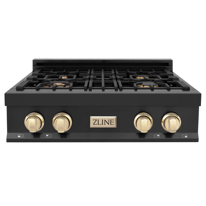 ZLINE 30" Autograph Edition Rangetop, Gold Accents, RTBZ-30-G