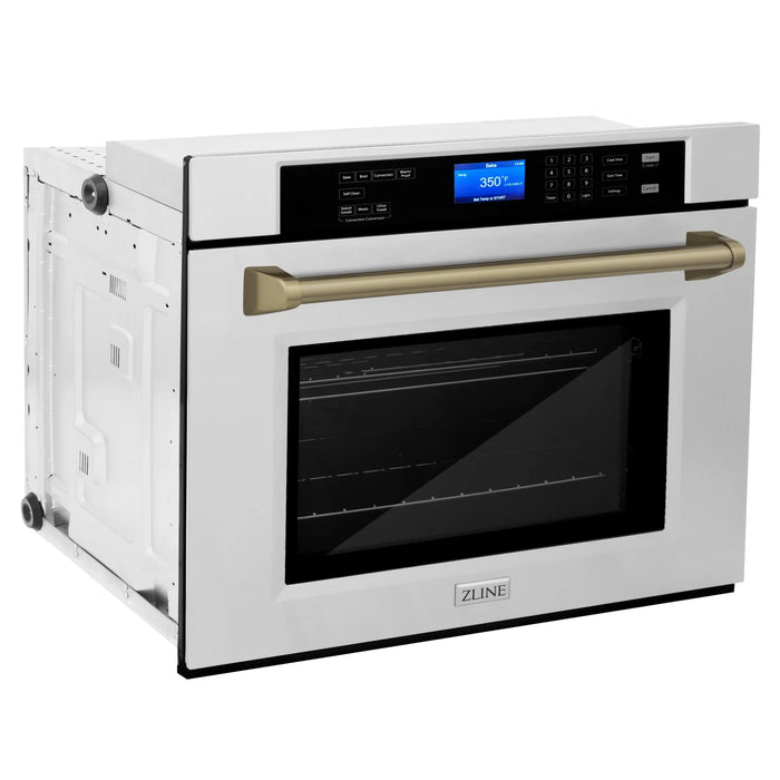 ZLINE 30" Autograph Edition Single Wall Oven with Self Clean and True Convection in Stainless Steel AWSZ-30-CB
