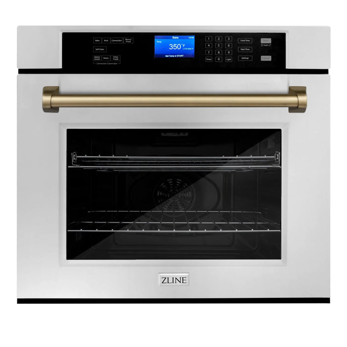 ZLINE 30" Autograph Edition Single Wall Oven with Self Clean and True Convection in Stainless Steel AWSZ-30-CB