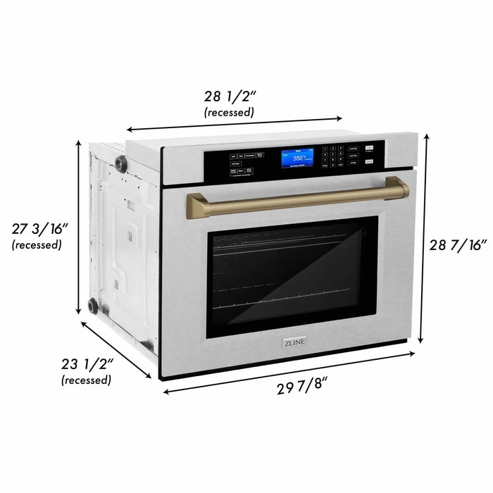 ZLINE 30" Autograph Edition Single Wall Oven with Self Clean and True Convection Stainless Steel AWSSZ-30-CB