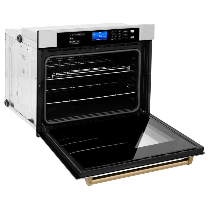 ZLINE 30" Autograph Edition Single Wall Oven with Self Clean and True Convection Stainless Steel AWSSZ-30-CB