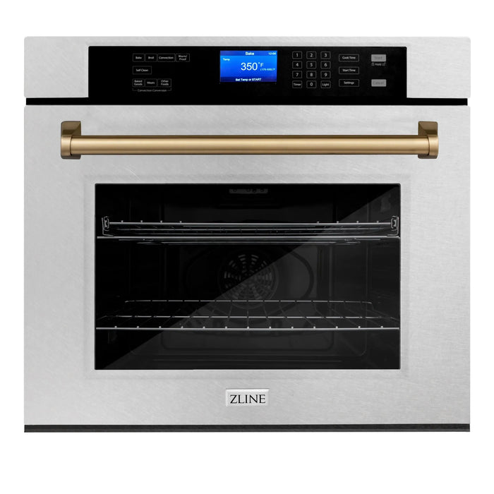 ZLINE 30" Autograph Edition Single Wall Oven with Self Clean and True Convection Stainless Steel AWSSZ-30-CB