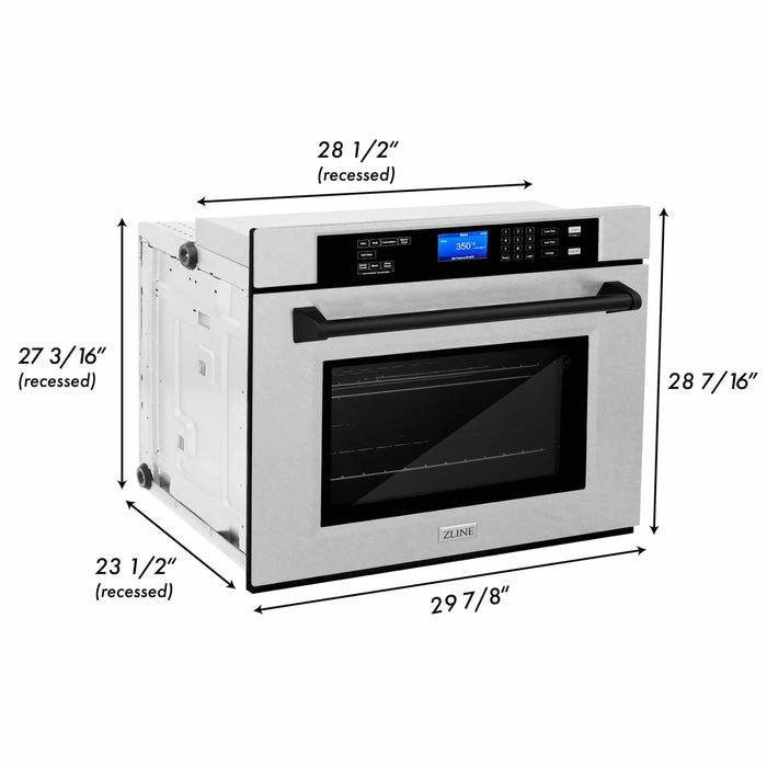 ZLINE 30" Autograph Edition Single Wall Oven with Self Clean and True Convection Stainless Steel AWSSZ-30-MB