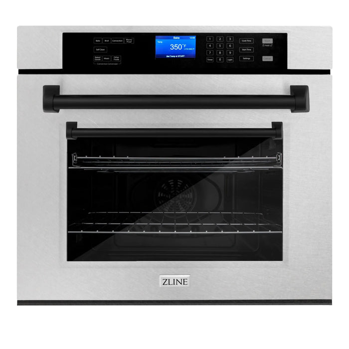 ZLINE 30" Autograph Edition Single Wall Oven with Self Clean and True Convection Stainless Steel AWSSZ-30-MB