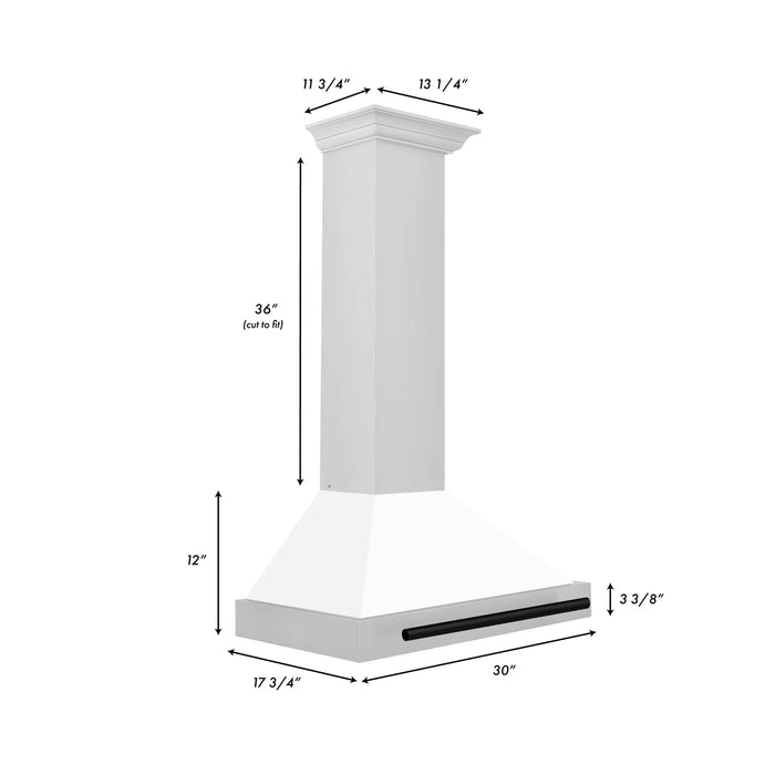ZLINE 30" Autograph Stainless Wall Range Hood KB4STZ-WM30-MB