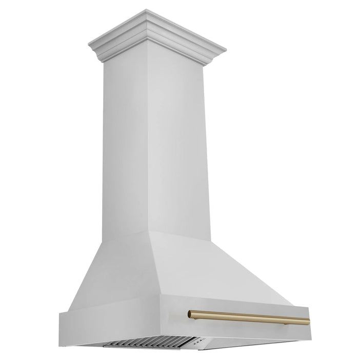 ZLINE 30" Autograph Stainless Wall Range Hood, White, 8654STZ-30-CB