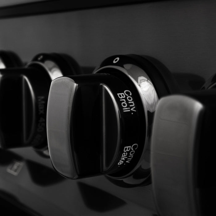 ZLINE 30" Black Stainless, Gas/Electric Oven, Brass Burners, RAB-BR-30