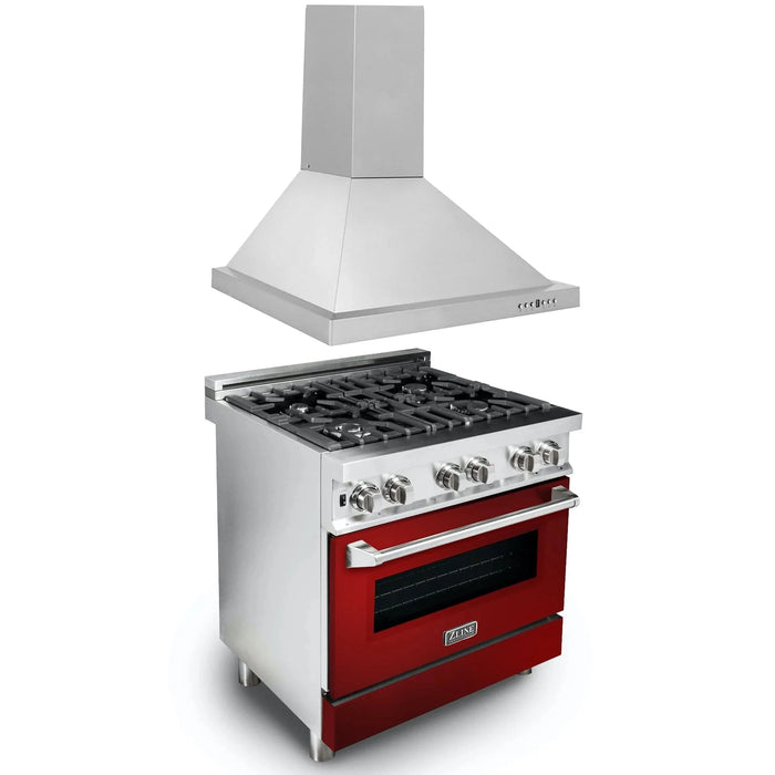 ZLINE 30" Bundle Range RA-RG-30 & Wall Range Hood KB-30, 2KP-RARGRH30