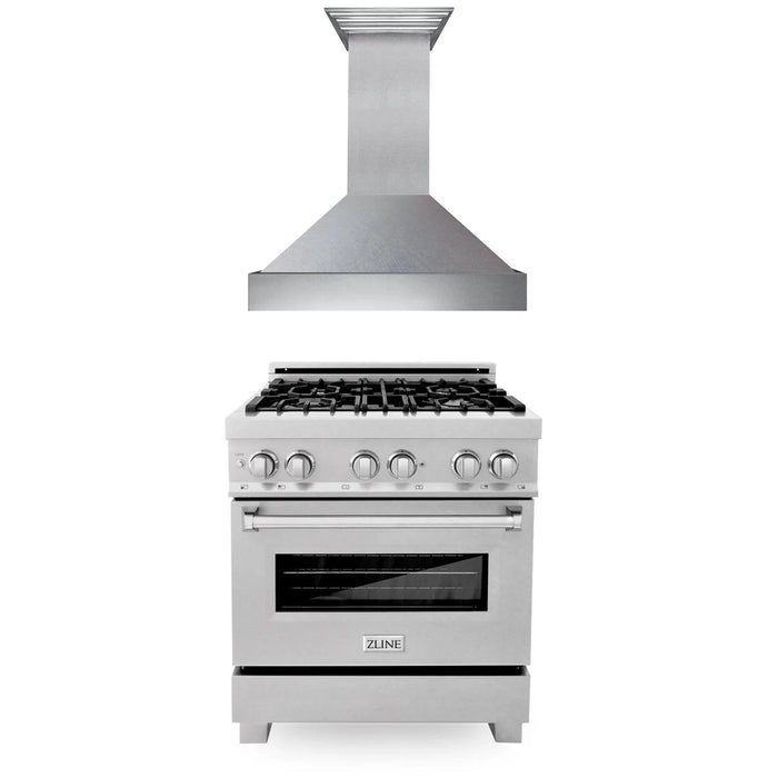 ZLINE 30" Bundle Range RAS-SN-30 & Range Hood 8654SN-30, 2KP-RASSNRH30