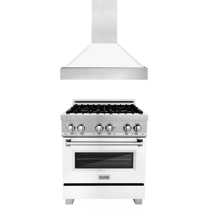 ZLINE 30" Bundle Range RAS-WM-30 & Range Hood 8654WM-30, 2KP-RASWMRH30
