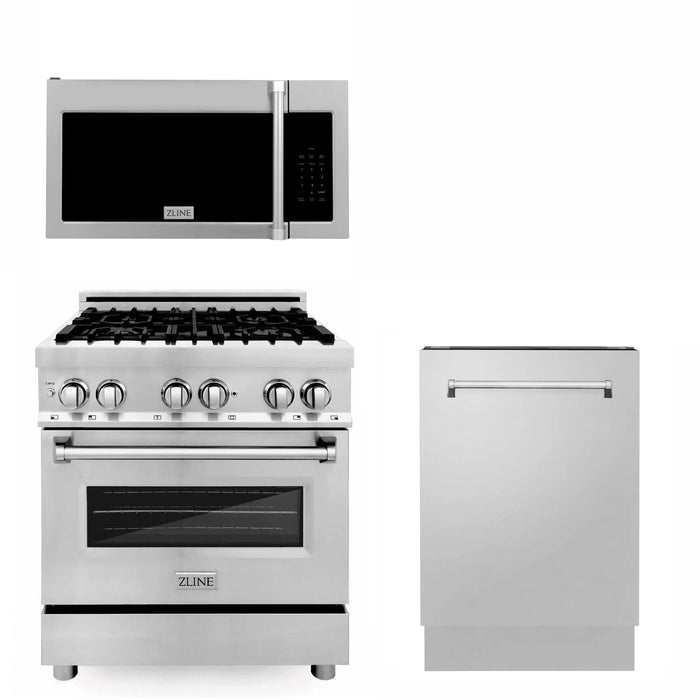 ZLINE 30" Bundled Stainless DualRange RangeHood Dishwasher 3KP-RAOTRH30-DWV