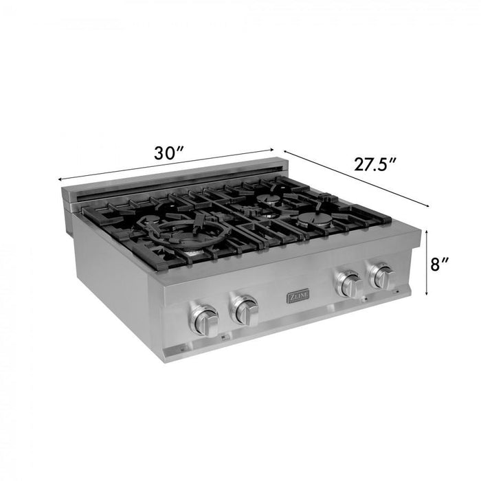 ZLINE 30" Ceramic Rangetop with 4 Gas Burners, RT30