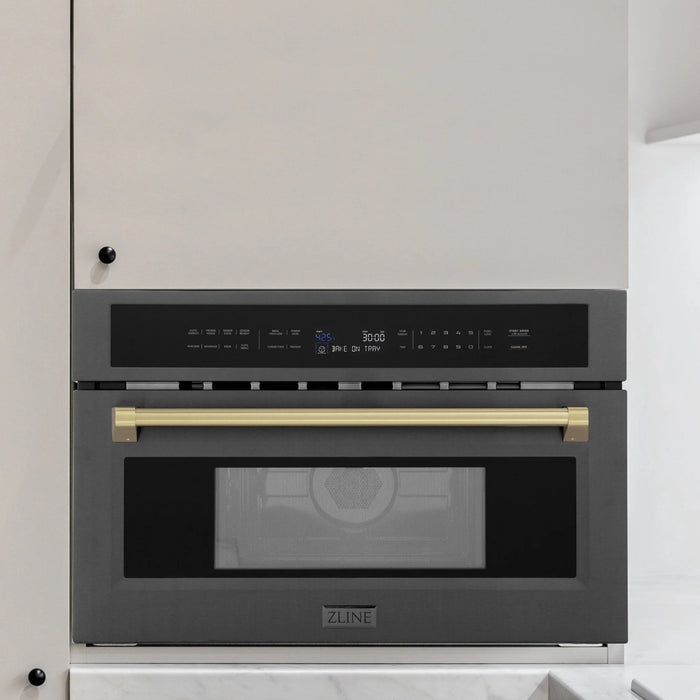 ZLINE 30” Convection Microwave, Black Stainless, Bronze MWOZ-30-BS-CB