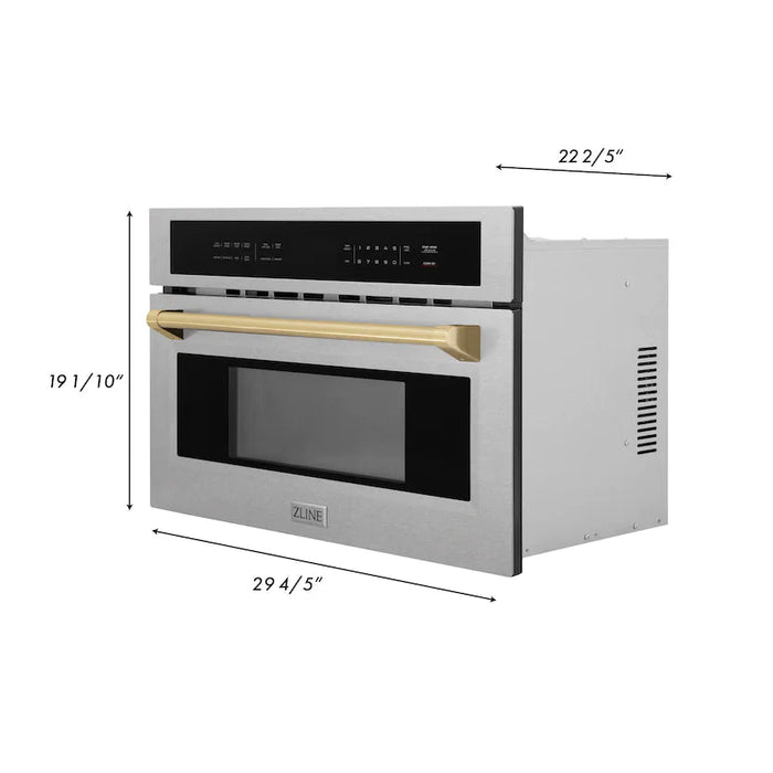 ZLINE 30” Convection Microwave, Stainless Steel, Bronze MWOZ-30-SS-CB