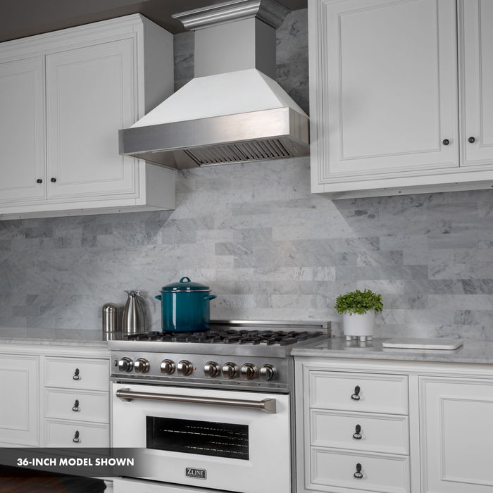 ZLINE 30" Dual Fuel Range, DuraSnow, Stainless, White Matte Door, RAS-WM-30