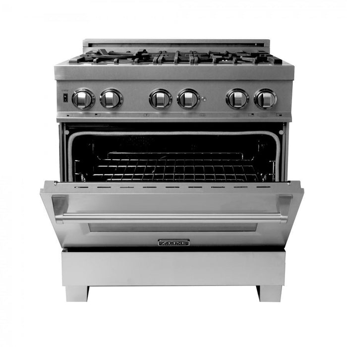 ZLINE 30" Dual Fuel Range, Snow Stainless, Snow Stainless Door, RAS-SN-30