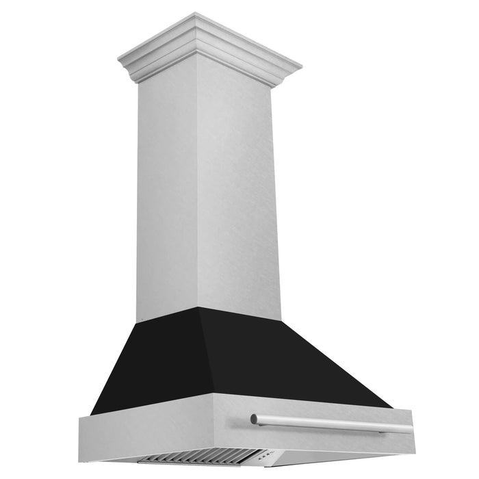 ZLINE 30" DuraSnow® Stainless Steel Range Hood with Color Shell Options 8654SNX-BLM-30