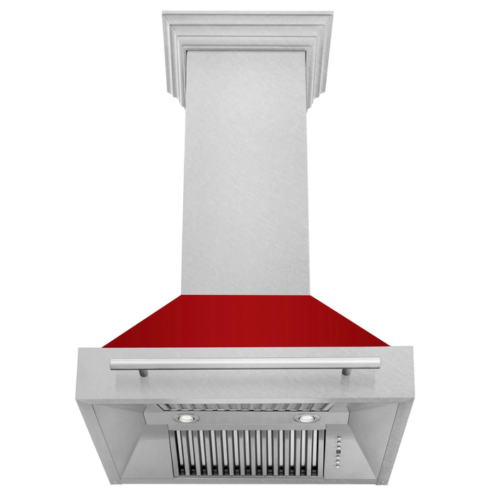 ZLINE 30" DuraSnow® Stainless Steel Range Hood with Color Shell Options 8654SNX-RM-30