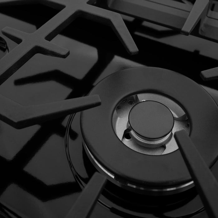 ZLINE 30" Gas Cooktop with 4 Gas Burners and Black Porcelain Top RC30-PBT