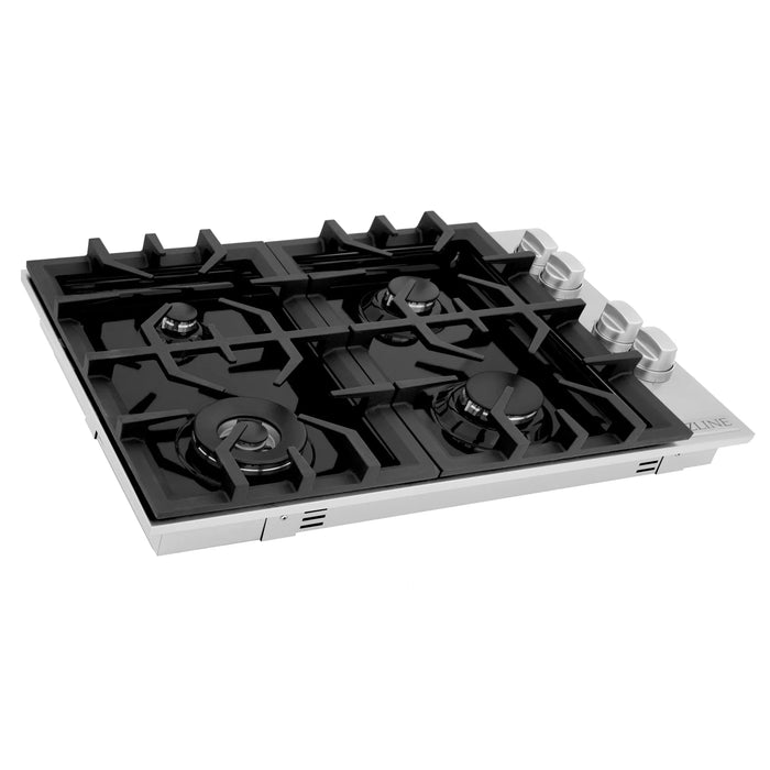 ZLINE 30" Gas Cooktop with 4 Gas Burners and Black Porcelain Top RC30-PBT