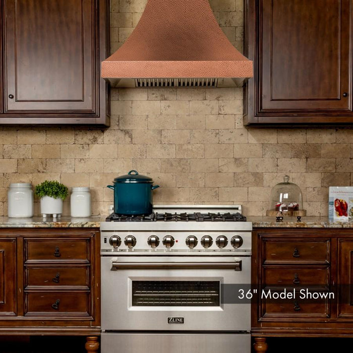 ZLINE 30" Hand-Hammered Copper Finish Wall Range Hood, 8632H-30