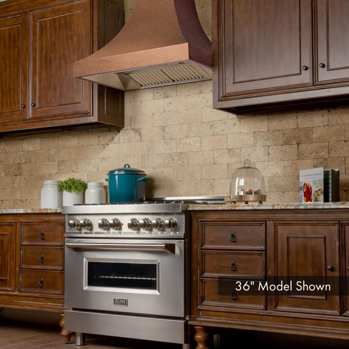 ZLINE 30" Hand-Hammered Copper Finish Wall Range Hood, 8632H-30