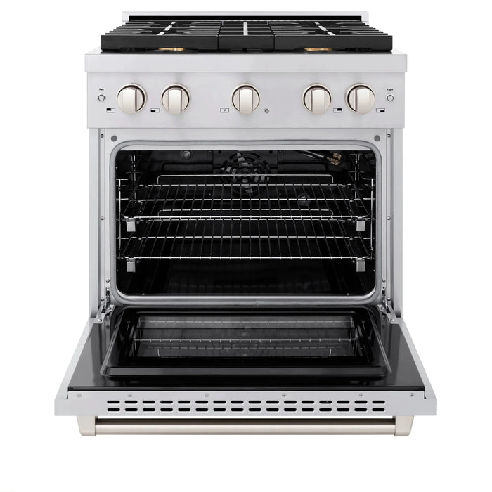 ZLINE 30 In. Gas Range, Stainless Steel w/ Brass Burners, SGR-BR-30