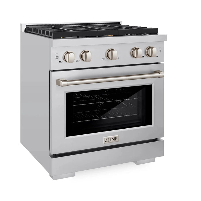 ZLINE 30 In. Gas Range, Stainless Steel w/ Brass Burners, SGR-BR-30