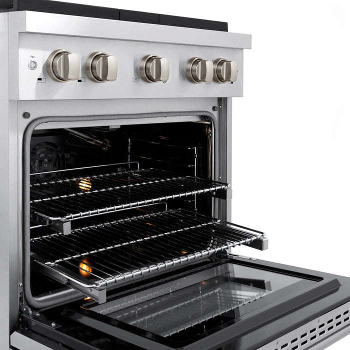 ZLINE 30 In. Gas Range, Stainless Steel w/ Brass Burners, SGR-BR-30