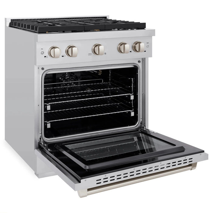 ZLINE 30 In. Gas Range, Stainless Steel w/ Brass Burners, SGR-BR-30