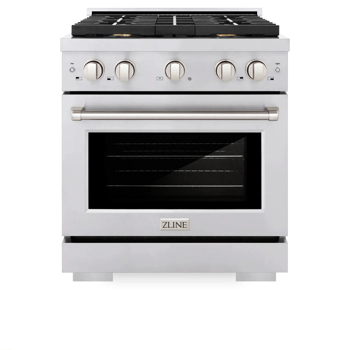 ZLINE 30 In. Gas Range, Stainless Steel w/ Brass Burners, SGR-BR-30