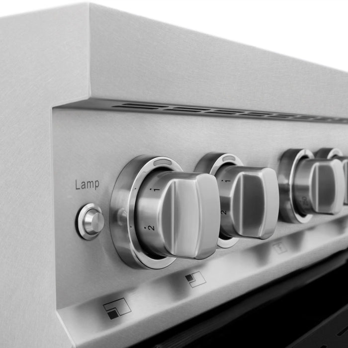 ZLINE 30" Induction Range in DuraSnow with a 4 Element Stove and Electric Oven RAINDS-BLM-30