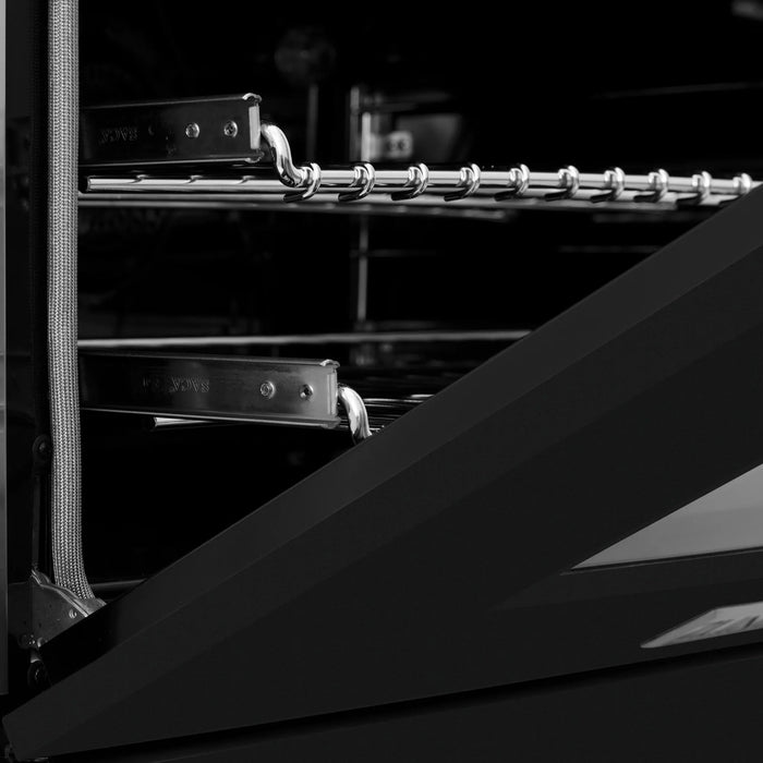 ZLINE 30" Induction Range in DuraSnow with a 4 Element Stove and Electric Oven RAINDS-BLM-30