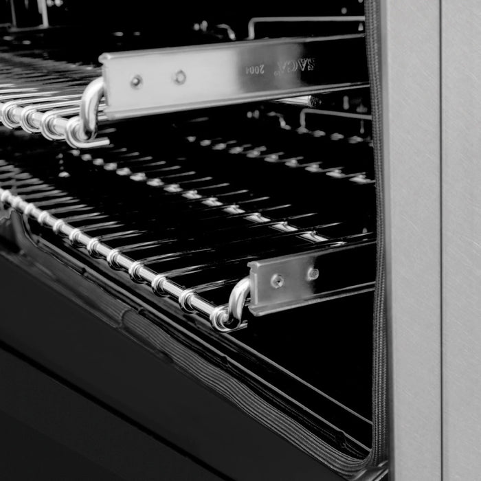 ZLINE 30" Induction Range in DuraSnow with a 4 Element Stove and Electric Oven RAINDS-BLM-30