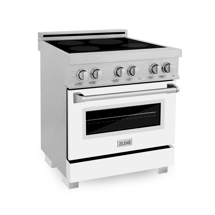 ZLINE 30" Induction Range in DuraSnow with a 4 Element Stove and Electric Oven RAINDS-WM-30