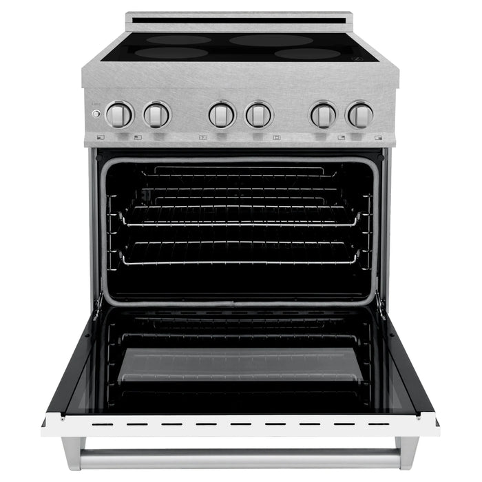 ZLINE 30" Induction Range in DuraSnow with a 4 Element Stove and Electric Oven RAINDS-WM-30