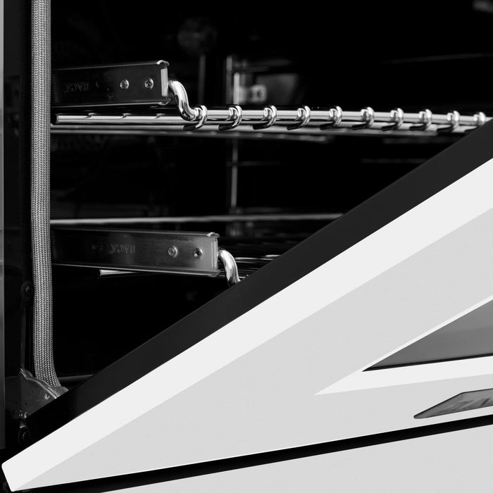 ZLINE 30" Induction Range in DuraSnow with a 4 Element Stove and Electric Oven RAINDS-WM-30