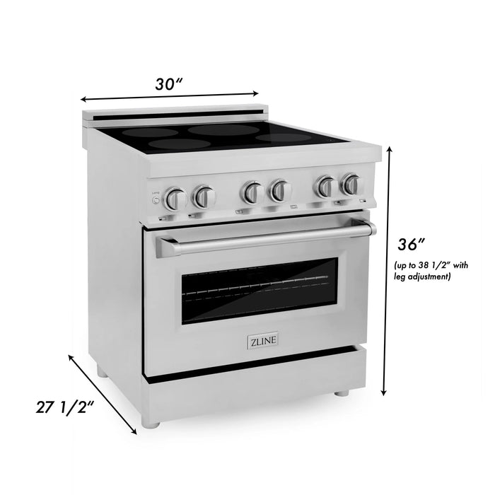 ZLINE 30" Induction Range with a 4 Element Stove and Electric Oven in Stainless Steel RAIND-30
